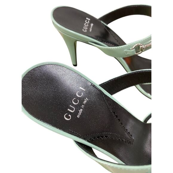 Gucci Slim Horsebit Slide Sandal Pacific Mint Green Mule Regent 75mm 38 8 - Picture 3 of 8